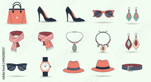 Collection of Fashion Accessories - Handbag, Heels, Jewelry, and More.