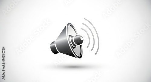 Illustration of a Loudspeaker with Sound Waves Emanating Outward.