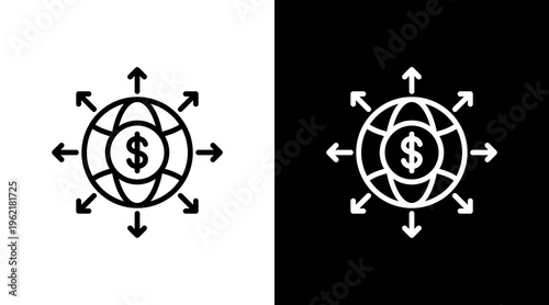 Business Expansion White Icon Set Design