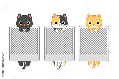 cute blank photo cat frame template