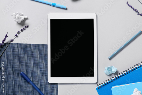 Tablet computer with pens, ...