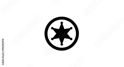 Sheriff Star Badge Emblem Icon Graphic Design Element Symbol
