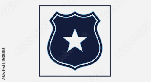 Police badge emblem with a star symbolizing law enforcement and authority, a classic emblem of a police officer