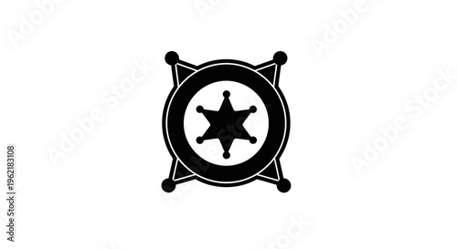 Sheriff badge icon, a six-pointed star emblem symbolizing authority and law enforcement