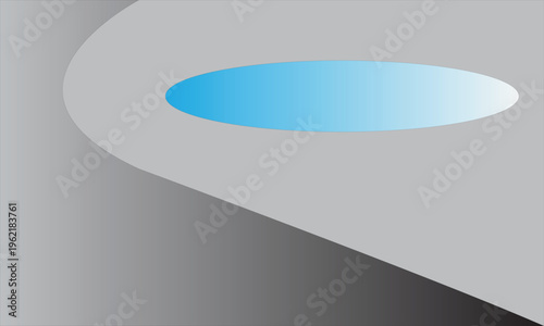 Abstract vector background with a 3d paper curl corner on a blank grey sheet template featuring wave patterns and shadow lines for business document design