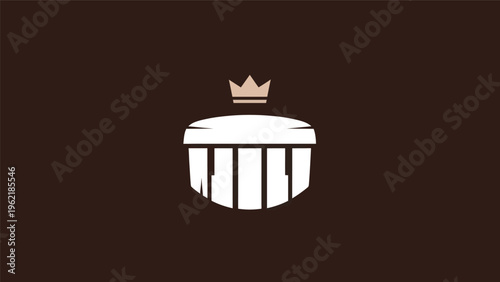 Piano key crown logo design