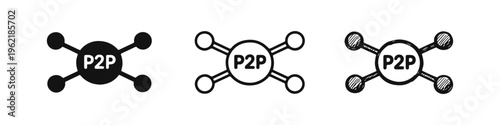 P2P Decentralized Network Technology Icon Collection