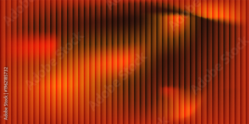 Orange luminous stripes, vertical line pattern, glowing wave background
