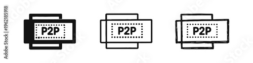 P2P Peer-to-Peer Device Screen Interface Icons