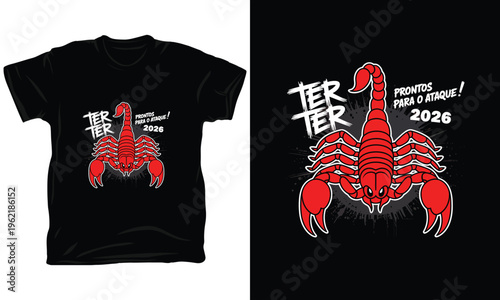 Scorpion illustration vector ready for attack t shirt design year 2026.