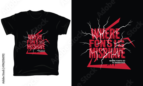 Vector illustration where fonts go to misbehave typography graphic design.