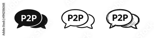 P2P Direct Communication Speech Bubble Chat Icons