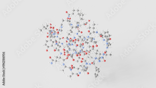 semaglutide molecule 3d, molecular structure, ball and stick model, structural chemical formula antidiabetic peptide agonist