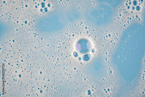 foam bubble close up,Macro view white soapy bubbles foam