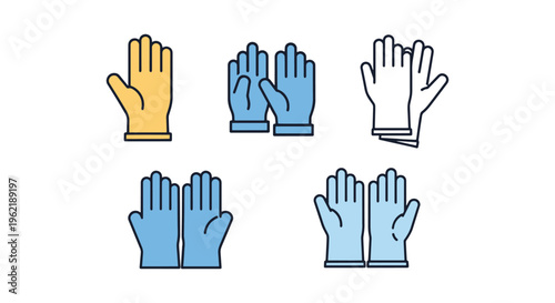 Liquid Nitrogen Gloves Line simple clean abstract vector