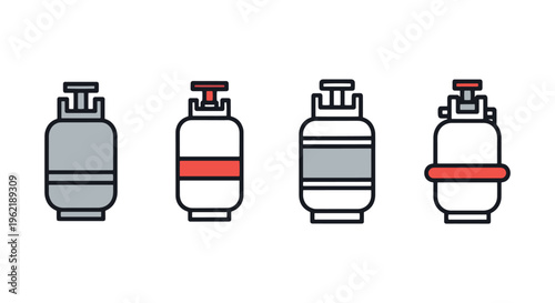 Liquid Nitrogen Tank Line art clean abstract vector
