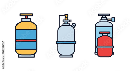 Liquid Nitrogen Tank Line art creative modern abstract vector