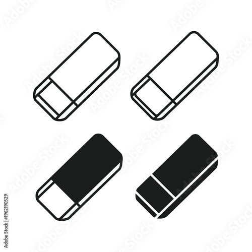Black and white usb flash drives on white background icon