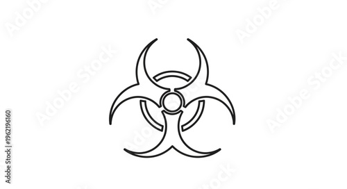 Biohazard symbol outline graphic design element.