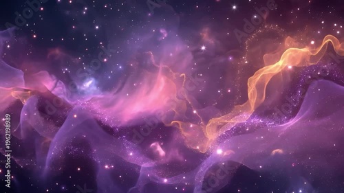 Spiritual Energy Love Faith Hope Goodness Vibrant Cosmic Clouds in Deep Space with Stars and Nebulae