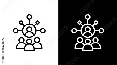 Networking Event White Icon Set Design