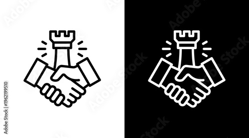 Strategic Partnerships White Icon Set Design