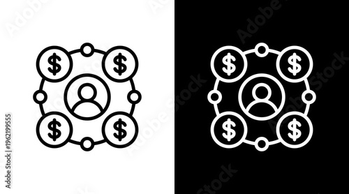 Affiliate Network White Icon Set Design