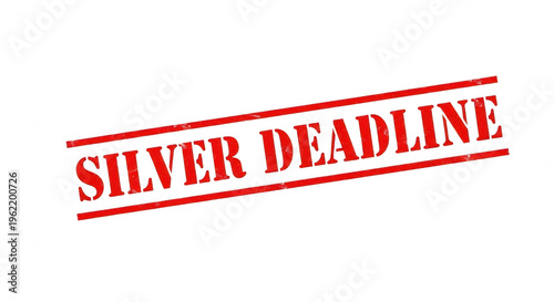 Red rubber stamp with the text Silver Deadline on a flat surface isolated png