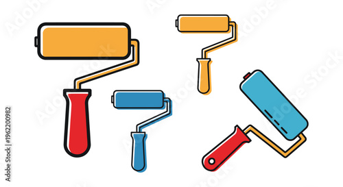 Paint Roller Line art vector minimal abstract illustration