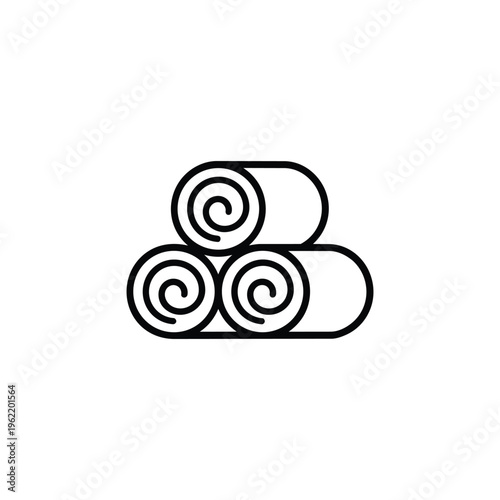 Hay bales icon black and white farming vector illustration with rolled hay bales for agriculture and farming design