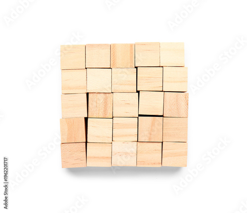 Square made of wooden block...