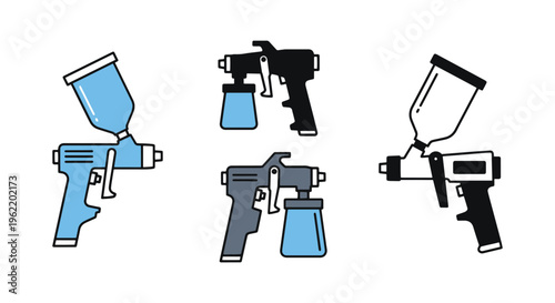 Paint Sprayer Line art vector simple colorful abstract