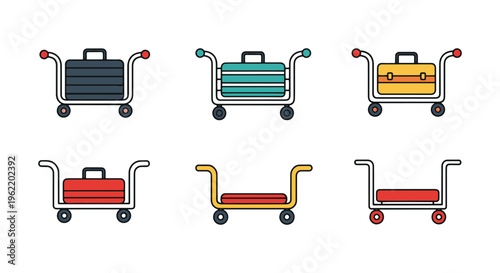 luggage rack Line art vector modern abstract color shapes