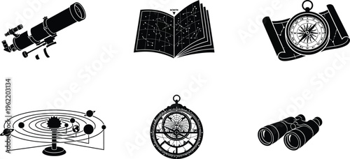 Open Book and Compass Illustration Concept for Learning and Travel