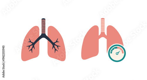 Lung Function Analyzer Line modern simple abstract vector