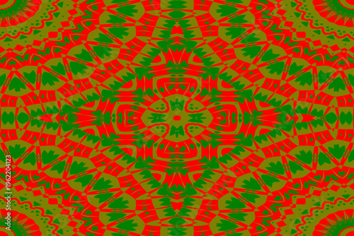 Fiery Orange, Lime Green and Metalic Gold Colored Vibrant Abstract Artwork