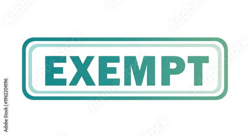 Green button icon with the word exempt inside a rounded rectangle isolated png