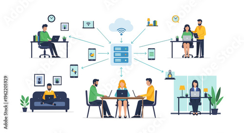 Cloud Connectivity for Hybrid and Remote Work Teams: Digital Collaboration, Centralized Data & Modern Workplace Ecosystem