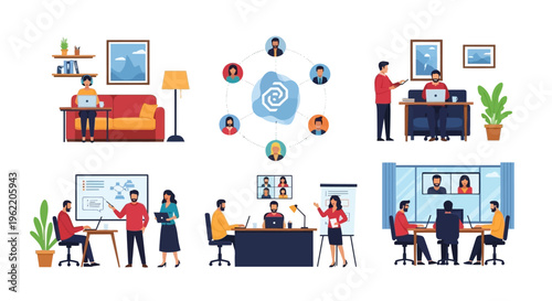 Remote Work & Hybrid Office Concepts: Online Collaboration, Virtual Meetings, and Flexible Teamwork Solutions