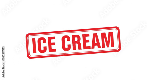 Red rubber stamp with the text ice cream on a simple design isolated png