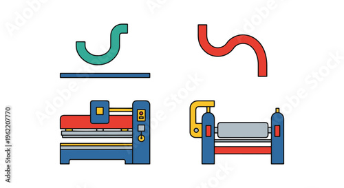 Metal Bender Line art vector simple minimal shapes illustration