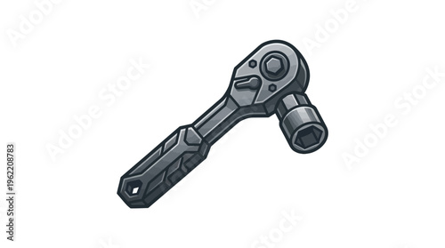 Adjustable socket wrench tool closeup.