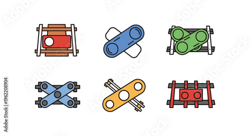 rail switch Line art vector minimal abstract design illustration