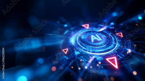 Artificial intelligence compliance checklist interface with warning alerts, AI governance, risk assessment, cybersecurity audit, automated control system, digital verification dash