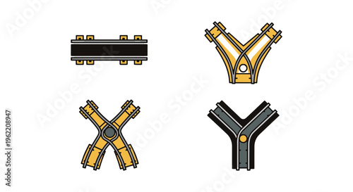 rail switch Line art vector minimal abstract color shapes