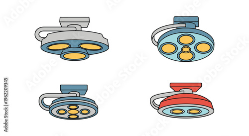 Medical Ceiling Light Line art modern abstract creative vector