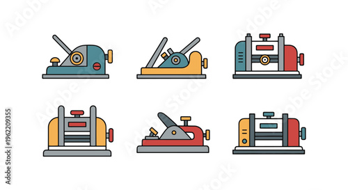 Planer Machine Line art vector abstract modern decorative illustration