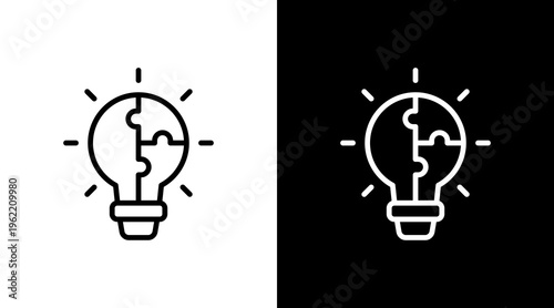Problem Solving White Icon Set Design