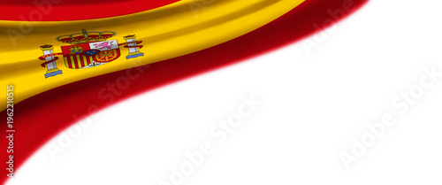 White background with the flag of Spain in the upper left corner