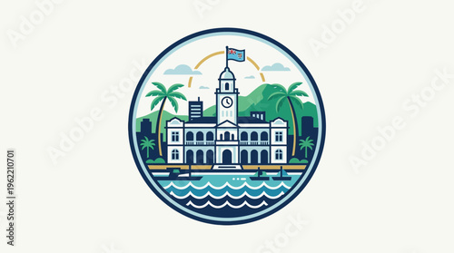 Fiji Government Building In Tropical Climate